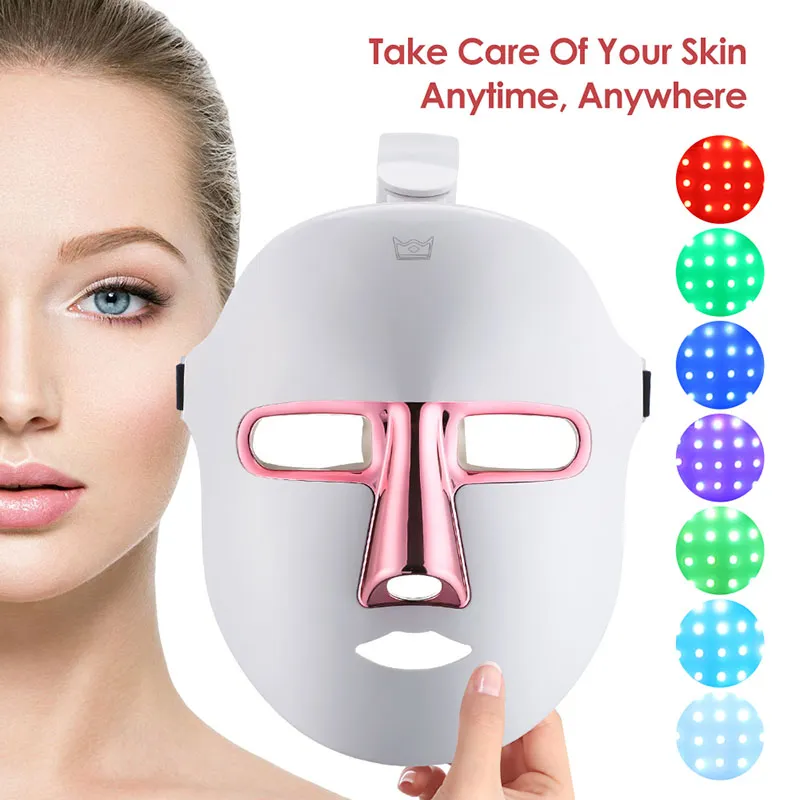 GlowLuxe LED face mask with 7 color light modes